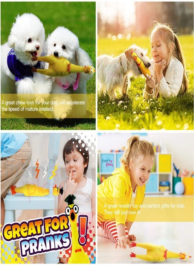 KittuPet لعبة دجاجة مطاطية قابلة للضغط من KittuPet مع صوت | خالية من مادة BPA | خالية من المواد الكيميائية | لعبة دجاجة تصدر صوت صرير وصراخ للحيوانات الأليفة أو الأطفال | لعبة كلاب آمنة وغير سامة (عبوة متوسطة من قطعة واحدة) - Image 3